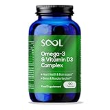 SOOL Vitamin D3 & Omega-3 Complex Softgel Capsules, 90pcs