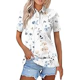 Generisch Poloshirt Für Damen Kurzarm Sportshirt Mit Druck Oberteil Mit Kragen Schnelltrocknend Funktions Atmungsaktiv Polohemd Für Golf Reiten Tennis Fitness Trainning Laufen Kostüm Sommer Weiß M