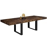 IDMarket Phoenix Esstisch, ausziehbar, rechteckig, für 10-12 Personen, Holz, Antik-Optik, Schwarz, 200-300 cm