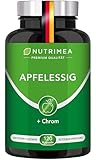 Apfelessig Kapseln - Mit Chrom - 1500 mg Apfelessig - Geschmacksneutral - 120 Vegane Kapseln - Apple Cider Vinegar Nutrimea