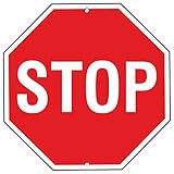 pubblimania STOP Schild aus Aluminium Metall Achteck 3 mm für den Außenbereich cm30 x 30 cm (Stop)