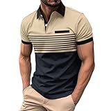 Shopoholic Fashion Poloshirts Herren Kurzarm Atmungsaktives Schnelltrocknend Poloshirts Für Herren Sommer Casual Mode Shirt Sommer Bequemes Knopfleiste T-Shirts Herren Colour Blo