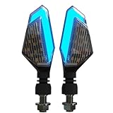 WANGZEYU Blinker Motorrad 2PCS Motorrad Blinker Licht Tagfahrlicht Anzeige Blinker Lampe Motorrad Blinker (Color : Yellow Blue)