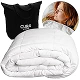 CURA Pearl Classic Gewichtsdecke 135x200 7kg - Anti Stress Therapiedecke - Schwere Decke für tiefen Schlaf und bessere Erholung - Schwere Bettdecke aus 100% Baumwolle - Heavy Weighted Blanket