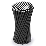 Vicloon 100 Stück schwarze Papier-Trinkhalme – biologisch abbaubare Trinkhalme aus umweltfreundlichem Papier für Geburtstage, Hochzeiten, Weihnachten, Babyduschen, Feiern und Partys