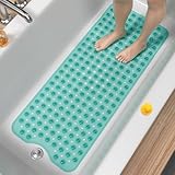 HITSLAM Badewannenmatte rutschfest, 101 x 40cm Extra Lange Antirutschmatte Badewanne, Duschmatte rutschfest BPA Frei, Schimmelresistent & Maschinenwaschbar Badematte, Grün