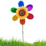 Garten Windmühle, Spiegelnde Sonnenblumen Windräder Für Außenbereich, Bunter Vogelschreck Dekoration Für Außenbereich Garten Obstplantage Hof