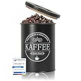 IDEALTASTIC® Premium Kaffeedose luftdicht [500g] für anhaltendes Kaffeearoma I Robuste Kaffeedose für gemahlenen Kaffee & Bohnen mit zeitsparendem Bambus-Deckel I Lebensmittelgeprüfte Kaffeedosen