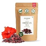 Zyanna Hibiskustee - Premium getrocknete Hibiskusblütenblätter (100g-200 Tassen) - traditioneller hibiskusblüten koffeinfreier Tee -100% natürliche Zutaten hibiskusblütentee