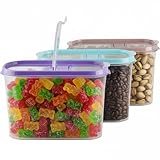 My-goodbuy24 Schüttdosen für Müsli - Cornflakes - 3er Set - Vorratsdosen für Lebensmittel - Frischhaltedosen - Streudosen - 2 Aufklappbare Deckel - stapelbar - Spülmaschinenegeeignet (3, 1,4L - Mix)