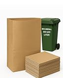 BIO Papier Mülleimerbeutel | 80-120 Liter | 25 Stück | Kompostierbar | Recyclebar | Kraftpapier | Müllsack | Papiersack | Tüte | Spielzeug | Reiß- und Nassfest | FSC-Zertifiert (120)