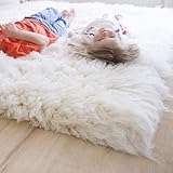 Steffensmeier Flokati Teppich Flokati 4000 | Wolle, Natur, Größe: 55x110 cm Original aus Griechenland, Wohnzimmerteppich, Schlafzimmerteppich