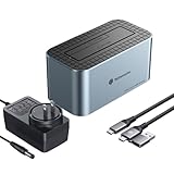 Yottamaster Festplatten Docking Station, USB 3.0 Aluminium Festplatten Dockingstation für 2,5 & 3,5 Zoll SATA HDD SSD mit Netzteil und Typ A/C Kabel(KB100)