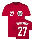 WM EM Trikot - ÖSTERREICH 27 - Herren T-Shirt - Rot/Weiss-Schwarz Gr. XL