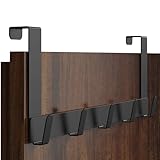 Menz Türgarderobe zum Einhängen aus Edelstahl, schwarz - Premium Türhaken zum Einhängen als Kleiderhaken Tür oder Handtuchhalter Tür, extrem belastbar, platzsparende Türhakenleiste