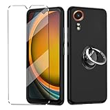 hülle und panzeglas 1Pcs Compatible with Samsung Galaxy XCover 7 Folie,mit Ring,hülle silikon stoßfest Samsung Galaxy XCover 7 schutzhülle schutzfolie schutzglas panzerfolie handyhülle Black