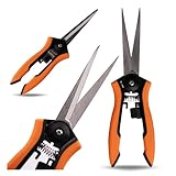 OMAGO, Gartenschere, Pflanzenschere für Blumen, Gräser, Sträucher, Buchsbaum-Schere, Scharfschere, orange/schwarz