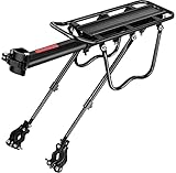 SPGOOD Fahrrad Gepäcktrager Set [24-29 Zoll ]- Einstellbare Universal Aluminiumlegierung Mountainbike Gepäcktrager mit Reflektor, Schnellverschluss und Montage