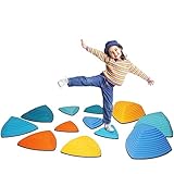 Balanciersteine für Kinder, Rutschfeste Stapelsteine Stepping Stones Kids, Balance Steine Set Für Drinnen und Draußen 12
