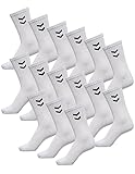 hummel Unisex Sportsocken Basic - 15er Pack I Weiß 41/45