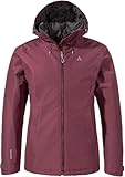 Schöffel Damen Ins Jacket Style Wildkar WMS, wetterfeste, wärmende Outdoorjacke mit 2-Wege-Stretch, atmungsaktiver, wasserdichter Anorak mit verstellbarer Kapuze, acai, 40