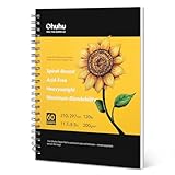 Skizzenbuch A4 - Ohuhu Alkohol Marker Papier - 120 Seiten/60 Blatt - 200 g/m² - Zeichenblock DIN A4 mit Spiralbindung - Hochformat - Säurefreies- für Künstler und Profis für Zeichnungen und Skizzen