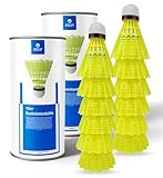 ATHLEJOY 12x Badminton Federbälle - Training und Wettkampf - Badmintonbälle für Indoor & Outdoor