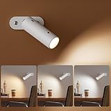 EMKE Schreibtischlampe LED Tischlampe Dimmbar, 5-in-1 Magnetisches Licht 360° Verstellbar, Nachttischlampe 3 Helligkeitsstufen, Tischleuchte Leselicht Schreibtisch Lampe für Kinder, Weiß