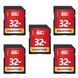 GIGASTONE 32GB SDHC Speicherkarte 5er-Pack, UHS-I U1 Klasse 10, bis zu 80 MB/s für Digitalkameras Canon Sony Nikon Olympus PC