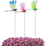 Dekorative Libellen-Deko Für Garten, Terrasse & Outdoor | Outdoor Deko Clips Libellen | Pflanzkübel-Deko Für Außenbereich, Zufahrt Und Gartenaccessoires