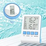 Funk PoolThermometer, WiFi Schwimmende Pool thermometer mit Indoor-Temperatur Luftfeuchtigkeit Monitor, Digital Teichthermometer Unterwasser IP67 wasserdicht für Schwimmbäder, Badewannen, Fischbecken