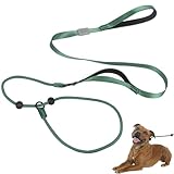 Rope Retrieverleine für Hunde, Schlupfleine für Hunde, 1,7 m, langes Trainingsseil für Hunde, langlebige Hundeleine, Anti-Würgen, Grün