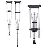 VEVOR Achselkrücken, 2 Stück, Unterarmgehstütze, höhenverstellbar, 13 Stufen, aus Aluminium, weiches Kissen, für Erwachsene, Jugendliche, Chirurgie, Behinderung, Beinverletzung