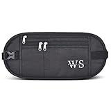 WILLWELL SPORT Geldgürtel – RFID Blocking wasserdichte Reisetasche – versteckte Anti-Diebstahl Festival Bumbag – Flache Reisepass-Beutel (schwarz)