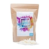 Seifenflocken 1 kg - ohne Palmöl zum Basteln, Seifen selber Machen, Waschmittel herstellen und Waschen - 100% vegan biologisch abbaubar - leicht zu knetende Seifenspäne