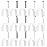 100 Stück Kabelschellen,Nagelschellen,Kabel Befestigungen,Cable Clamp,Kabelklemmen Nagel,Kabelklemmen Wand,Kabelhalter Decke,Kabelschellen Nagelschellen,Mit Nagel,für Kabel,Weiß (6mm)