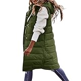 Steppweste Damen Lang Mit Reißverschluss Softshell Ärmellose Winterweste Steppweste Leicht Gilet Jacke Wärme Sport Weste Freizeitweste Stehkragen Outdoor Dicke Winterweste