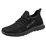 Männer Sportschuhe, rutschfest Turnschuh, Klassisch Laufschuhe, Schnürschuh, Einfache Walkingschuhe, Leicht Outdoorschuhe, Atmungsaktiv Laufschuhe, Flache Walking Shoes