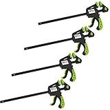 TRUTZHOLM 4x Einhandzwinge 600 mm Klemmzwinge 60 x 600 mm - Schraubzwinge Spanner Set mit Soft-Grip-Griffen