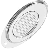 Veemoon Edelstahl Ingwerreibe Knoblauchreibe Verschleißfeste Haushaltsreibe mit Ovaler Form Wiederverwendbare Metallreibe für Ingwer Knoblauch und Obst