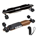 ExploTex Elektro Skateboard, Vierrädriges Longboard mit Zwei 450W Nabenmotoren, Wasserdichtes, Stoßabsorbierendes Skateboard, Maximale Belastung 100KG,