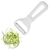 Julienneschneider，Edelstahl Julienne Schäler mit ABS-Griff，Professioneller Julienne Schneider für Karotten, Zucchini, Kartoffeln, Gurken,Sparschäler Spiralschneider