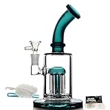 Glasbong mit Tornado-Perkolat, Green Bong Wasserbongs mit 14,5 mm Bong Bowl Glaspfeife zum Räuchern von Wasserpfeifen, Reinigungsbürste (Green Bong) (Grüner Bongs)