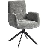 HOMCOM Sessel Wohnzimmer Loungesessel Relaxsessel mit Stahlbeine Lesesessel mit Leinenoptik, Polstersessel für Schlafzimmer Dunkelgrau