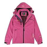 Damen-Regenmantel mit abnehmbarer Kapuze, Softshell-Jacke für Damen, wasserdichter Kapuzenpullover, Sweatshirts für Damen, UK-Regenmantel mit Tasche, 3-in-1-wasserdichte Jacken, aktive