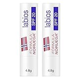 Neutrogena Norwegische Formel LSF 20 (2 x 4,8 g), Lippenbalsam für trockene und rissige Lippen, Sonnencreme gegen UVA- und UVB-Strahlen, Feuchtigkeitsbalsam