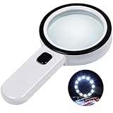 Lupe mit 12 Led Licht - 30-fache Handlupe Leselupe, Hohe Klarheit & Leichtgewicht, für Senioren, Kinder, Juwelier, Hobbies