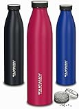 TAKWAY Edelstahl Trinkflasche isoliert mit Reinigungsperlen - 750ml 1L - Auslaufsichere Thermosflasche Wasserflasche Isolierflasche - Kohlensäure geeignet (Berry, 1000ml)