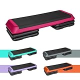 TREXO Stepper Für Zuhause - Aerobic Step mit 3-Stufiger Höhenverstellung, Fitness & Sport - Trainingsgerät für Anfänger und Fortgeschrittene, Bis 250kg Belastbar, Schwarz/Grün