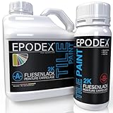 EPODEX® 2K TILE PAINT | Fliesenlack | Fliesenfarbe Boden Wand Badezimmer Küche| 45 Farben Weiß Bunt| Geruchsneutral Lösemittelfrei Abriebfest | Mengenrabatt 1,8-60Kg